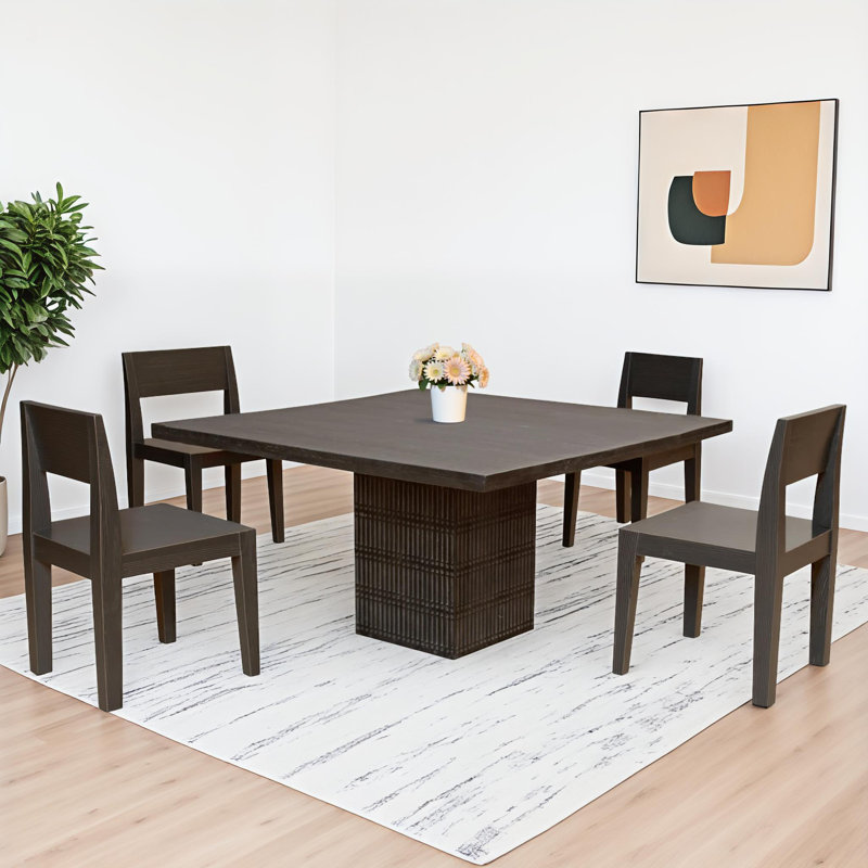 Table de salle à manger en bois massif, H 31 po x L 42 po x l 42 po