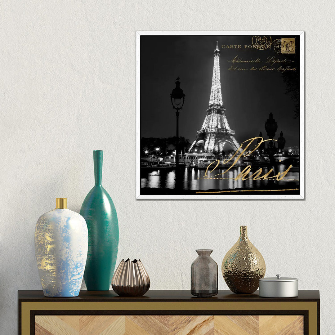 Paris bei Nacht von Kate Carrigan - Galerie-verpackte Leinwand Giclée auf Leinwand