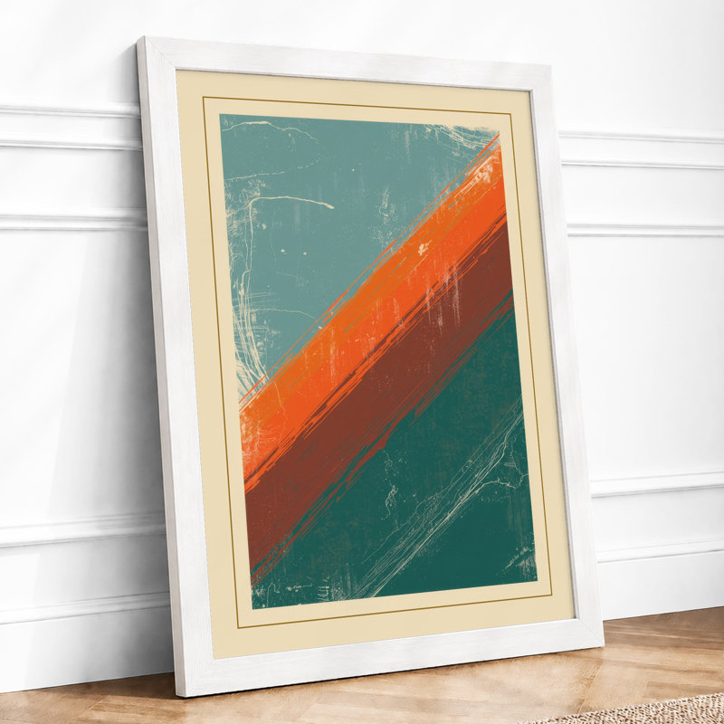 Vessel on Horizon Mid-Century - Framed Print, A2 - 59.4 x 42.0 cm, White