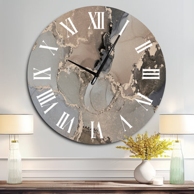 Luxury Abstract Fluid Art I - Modern Wall Clock