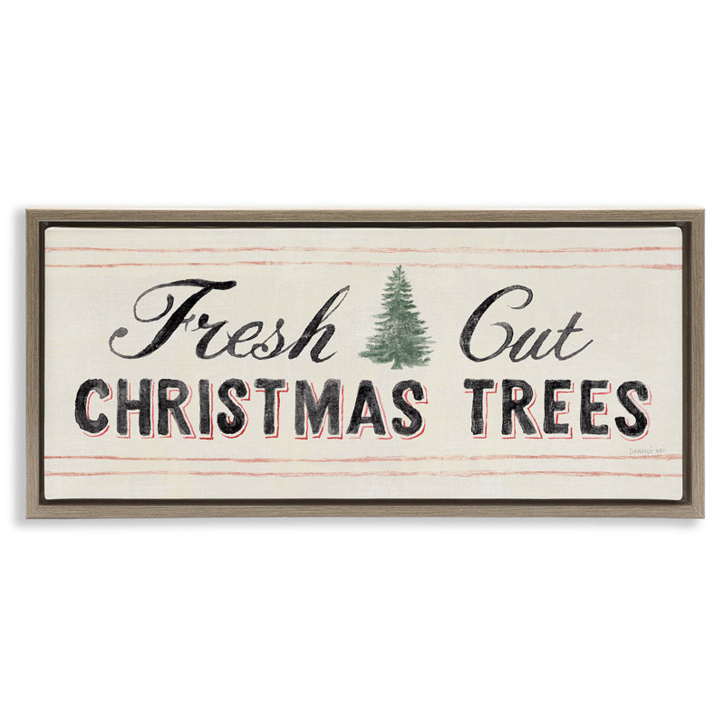 Arbres de Noël frais coupés rétro, H 11 po x l 25 po, Cadre flottant orme Montalcino