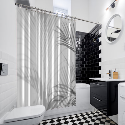 Rideau de douche simple 13 pièces + crochets