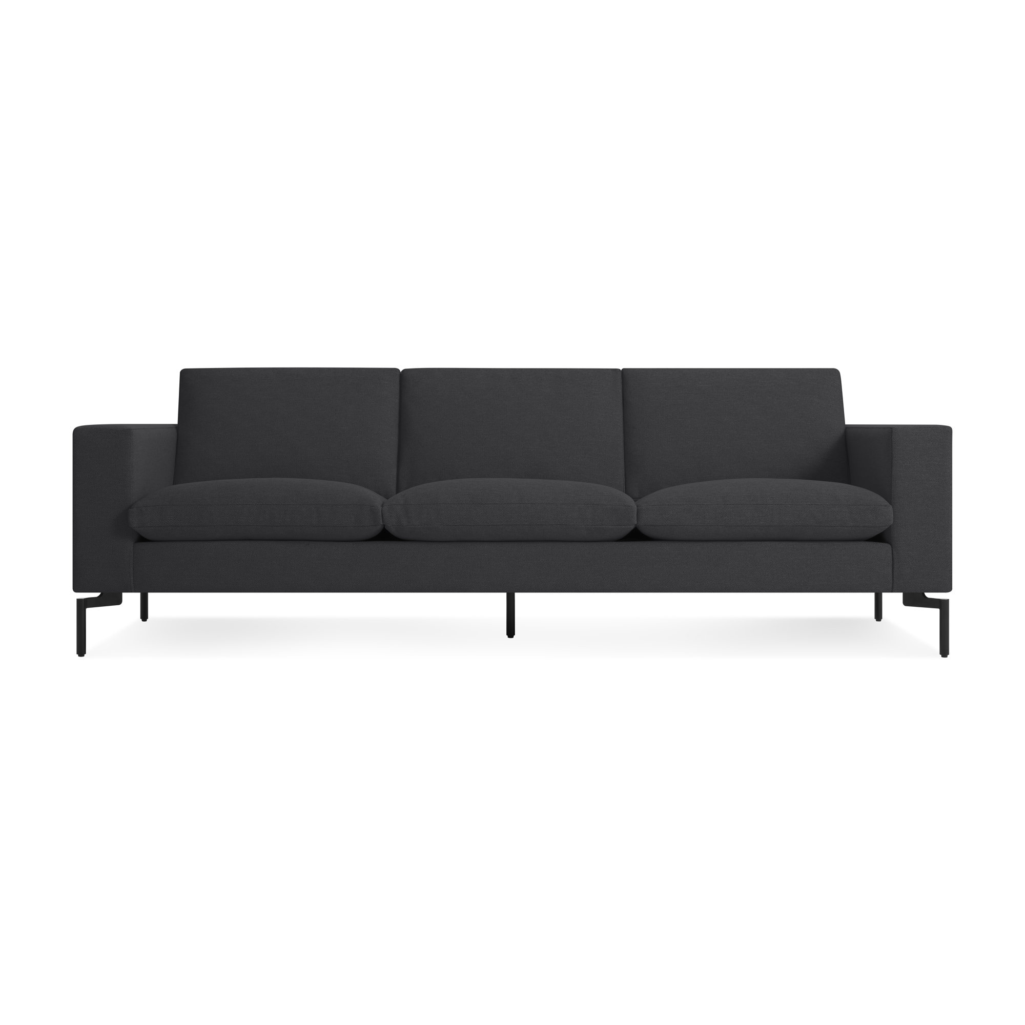 New Standard Upholstered Sofa, Maharam Meld in Panda Polyester Blend, 32" H x 92" W x 35" D, Black