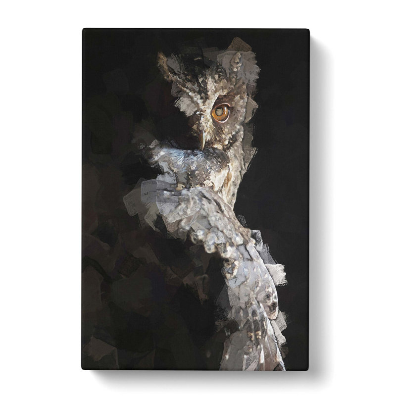 Owl In Abstract - Wrapped Canvas Print, 76cm H x 50cm W x 3cm D