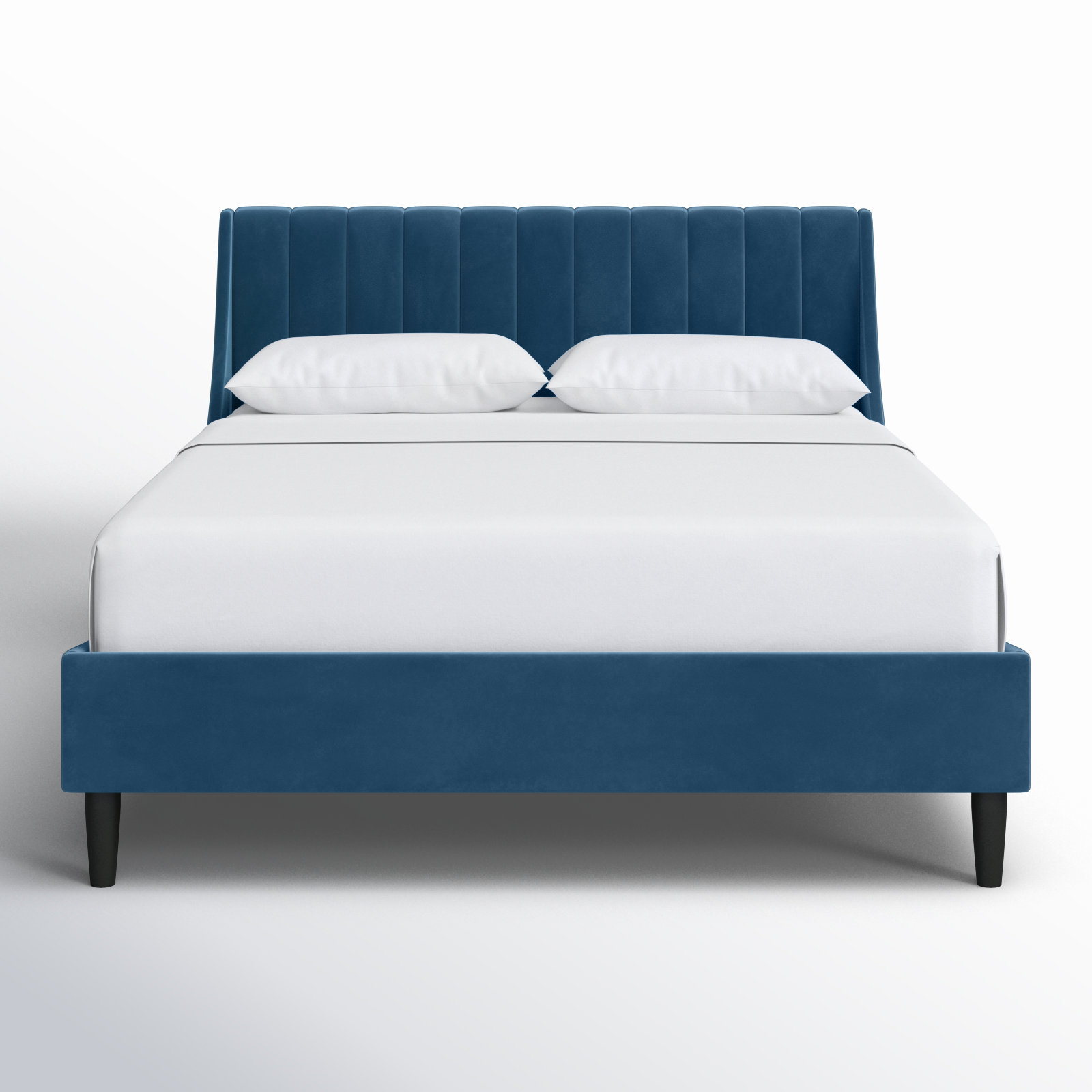 Helaina Velvet Upholstered Wingback Bed, Queen, Teal Velvet