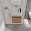 Meuble-lavabo flottant mural avec lavabo en résine blanche et porte d'armoire à fermeture en douceur-1329957223