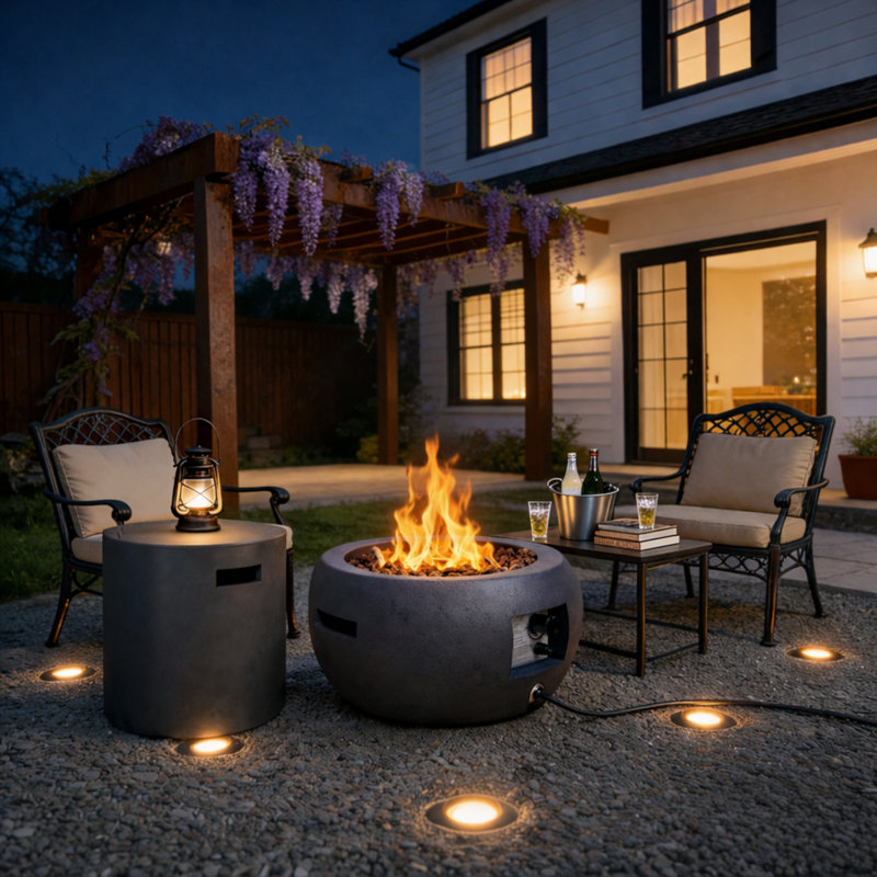 16''w X 20''h Round Outdoor Heater With Propane Tank Cover,black
