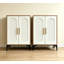 Armoire de rangement cannelée pour salle de bain, chêne blanc et naturel, 2 pièces-131497001