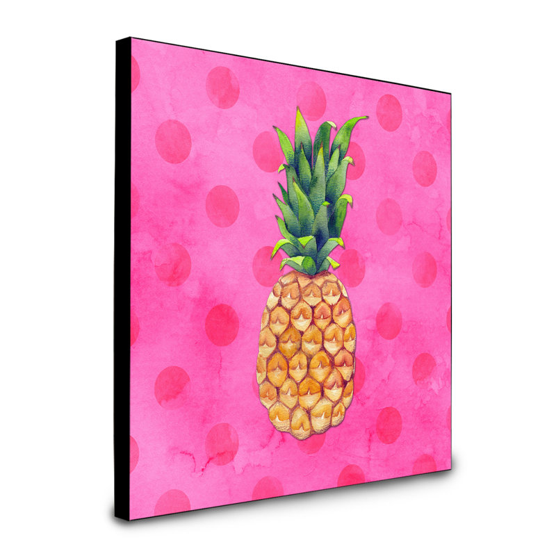Polkadot d’ananas, art encadré Savanella, Rose