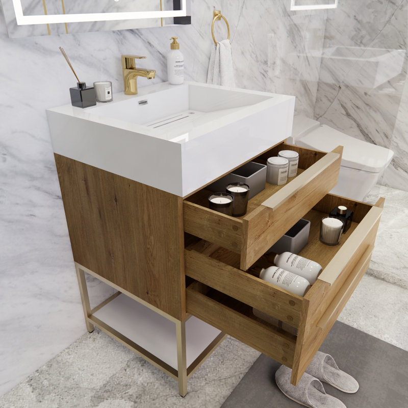 Ensemble de meuble-lavabo simple 24 po Glasgow, Chêne