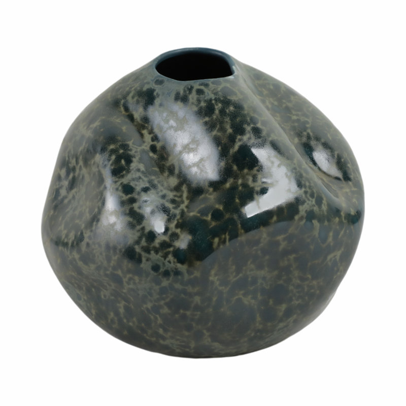 Vase décoratif en faïence, poterie sculpturale unique, pièce décorative moderne pour la maison, H 8 po x l 10 po x P 9 po