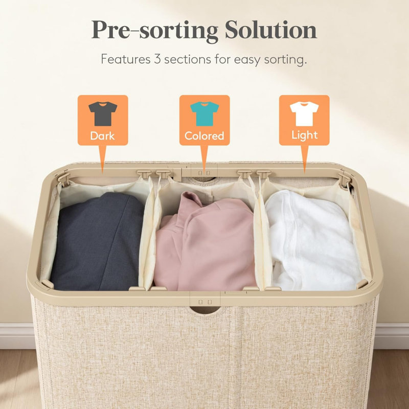 Poylester Laundry Cart, Beige