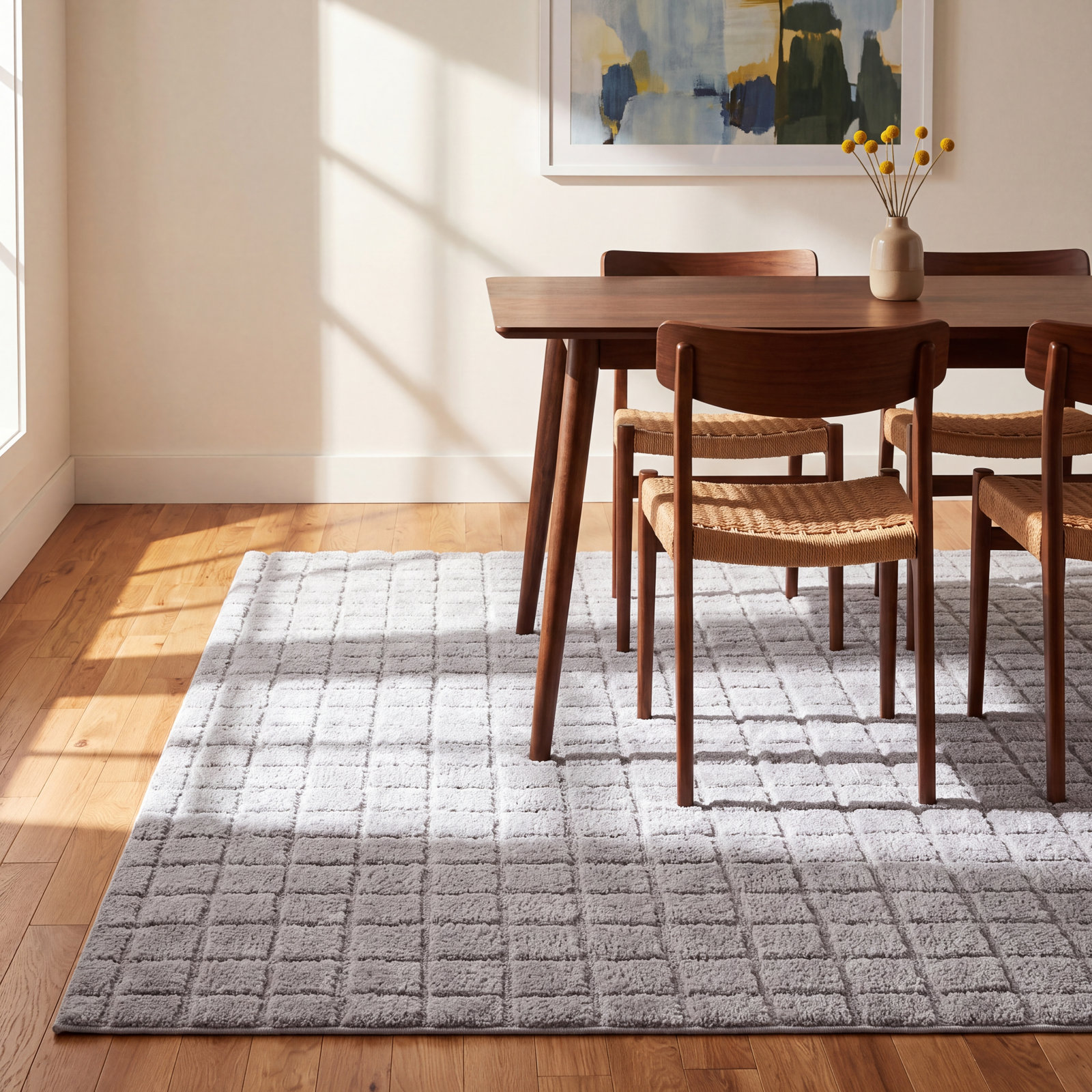 Gilligan Hand-Tufted Geometric Wool Rug, Rectangle 5' x 8'