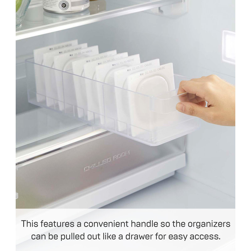 White ABS Plastic Refrigerator Organizer Bin with Dividers