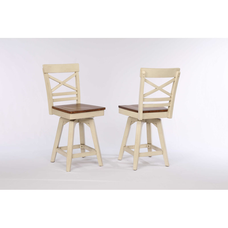 Tabouret de comptoir pivotant 23,75 po Calderon, Blanc antique, Tabouret de comptoir (siège d'une hauteur de 23,7