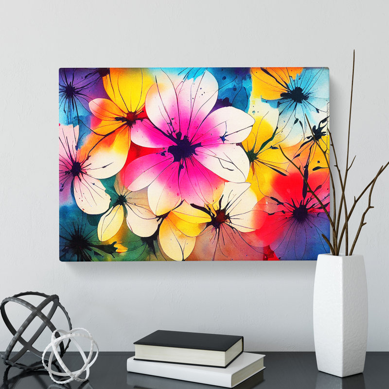 Flower Market Splash Vol.2 Abstract - Wrapped Canvas, 35cm H x 50cm W x 3cm D