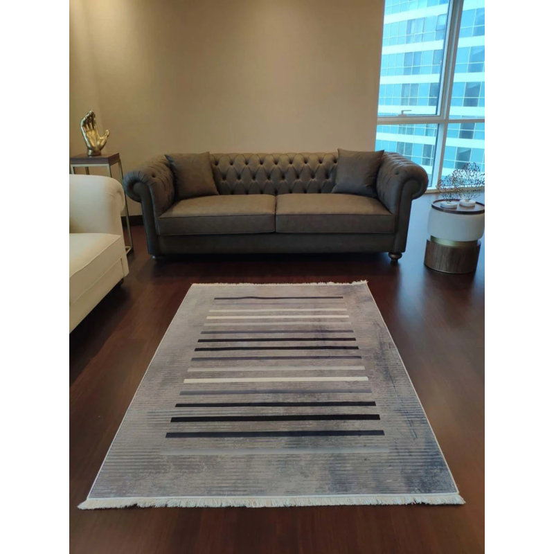 Tapis en coton Landree avec envers antidérapant, Rectangle 3 pi 11 po x 5 pi 11 po