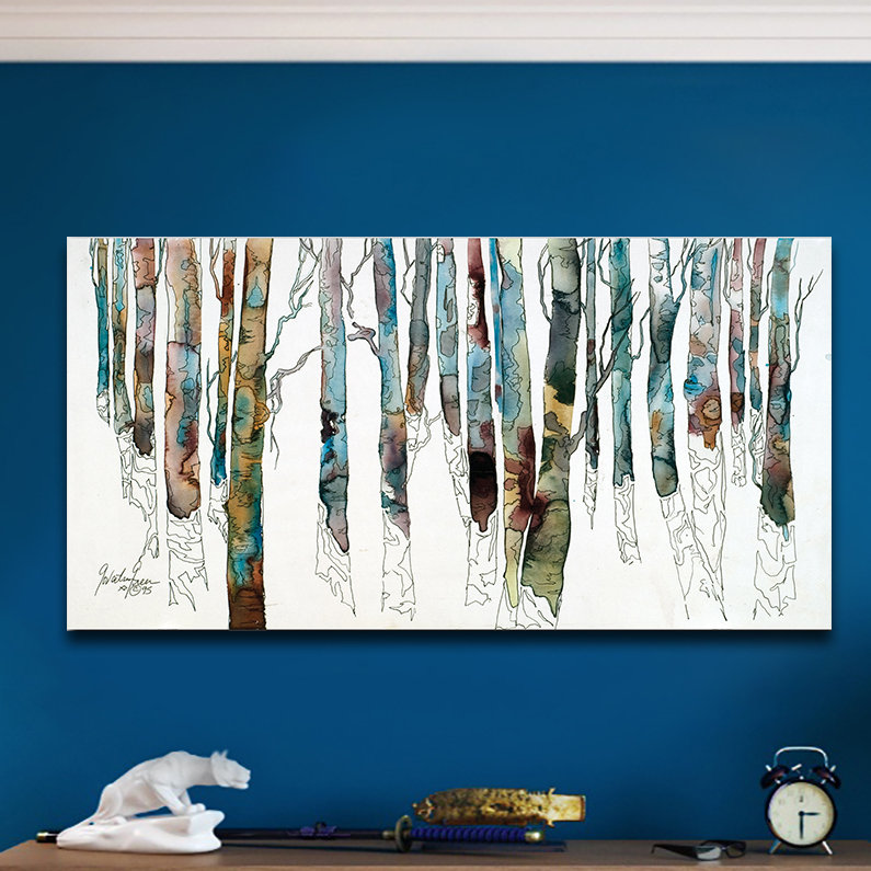 «Birch I» par Cheri Govertsen Greer, H 12 po x l 24 po x P 1,5 po, Toile tendue