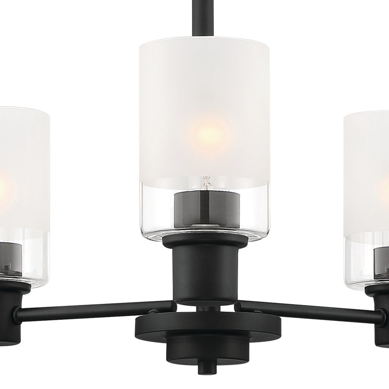 Lustre cylindrique Spoutnik Charvic Light, Noir mat, 3 lumières
