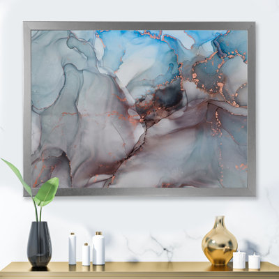 " Grey And Blue Liquid Art "