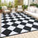 Diamond Outdoor Mats Plastic Straw Rug Outdoor Leisure Waterproof Carpet Garden Terrace Balcony Picnic Mat for Porch RV Deck Camping Backyard