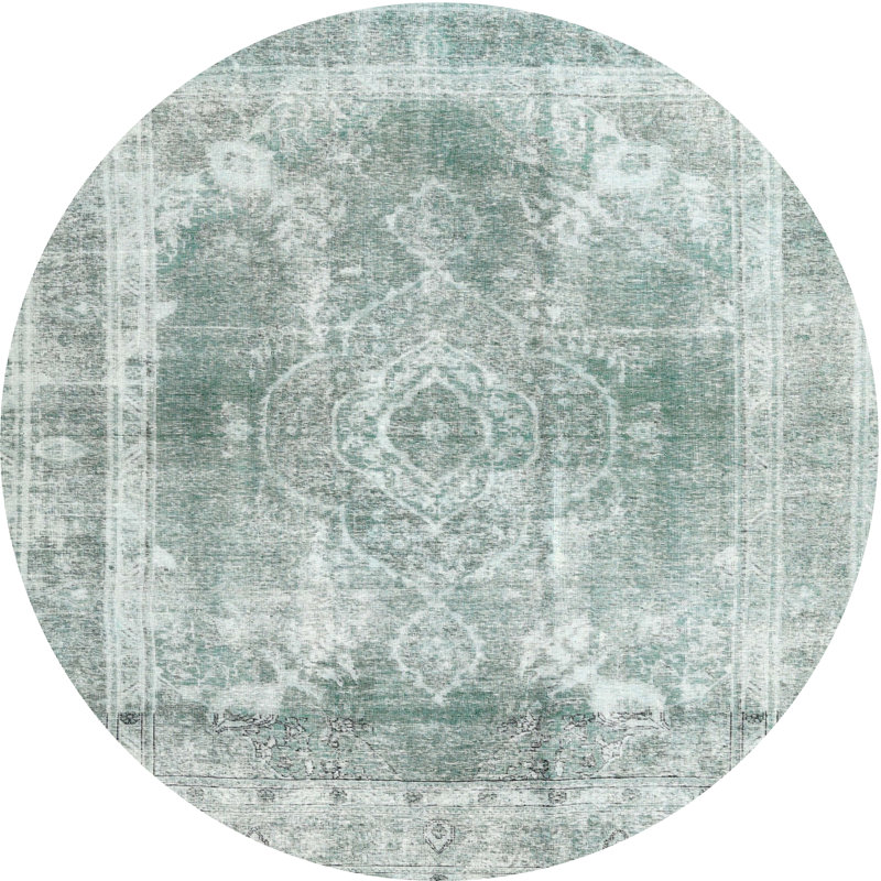 Tapis contemporain vert mer, Rond 4 pi