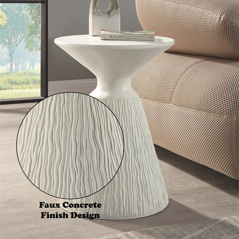 Table d'appoint ACME Duane, finition blanc naturel