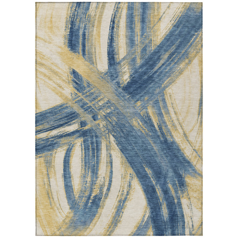 Machine Washable Indoor/Outdoor Lockway ACN2421 Abstract Rug, Rectangle 3' x 5'