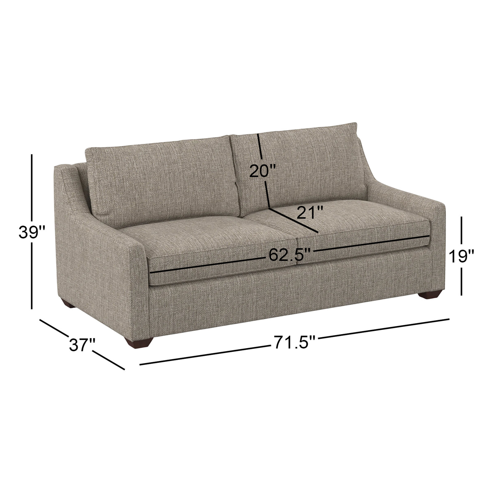 Gemi 72'' Upholstered Sleeper Sofa, Drusky Linen Sustain® Basketweave