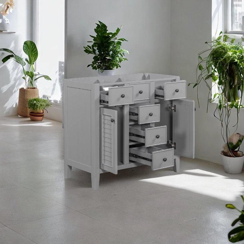 Base de meuble-lavabo simple 36 po seulement, gris