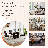 63"  Dining Table Set, Glass Dining Room Table Set with Open-Frame Legs and PU Leather Chairs-57219342-56670369