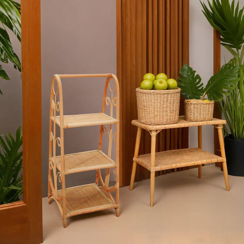 Bourbeau 45cm W Rattan Shelving Unit