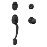 Plymouth Handleset with Single Cylinder Deadbolt and Door Knob and Rosette