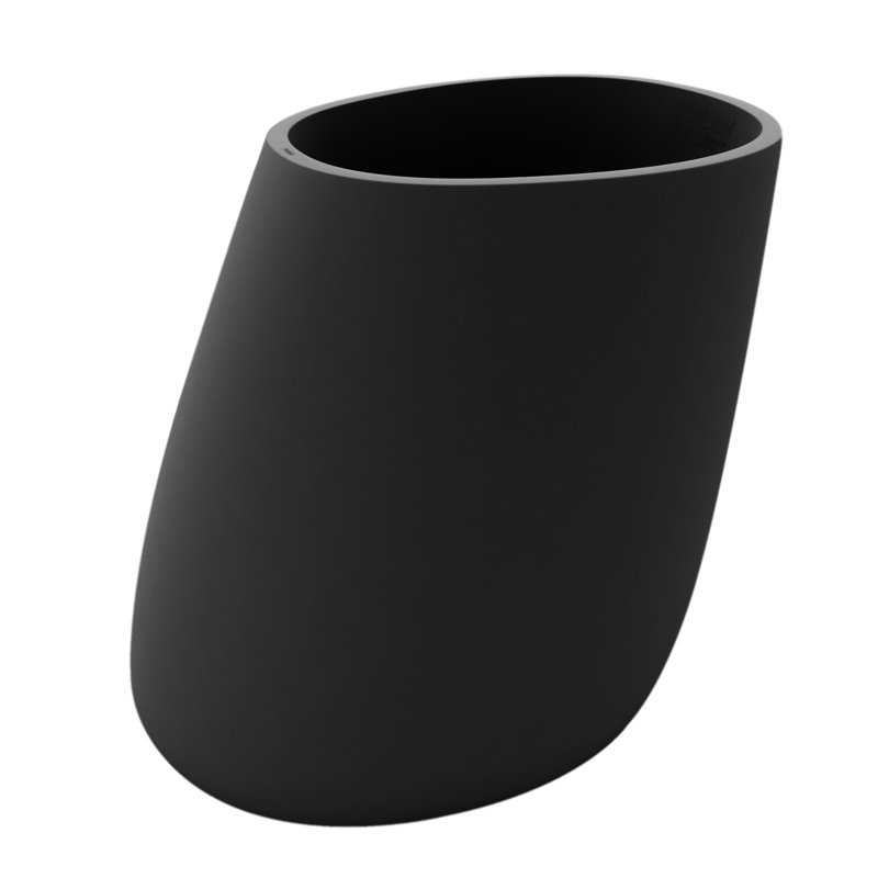 Stone Resin Pot Planter, Anthracite, 55.25" H x 55.25" W x 41.75" D