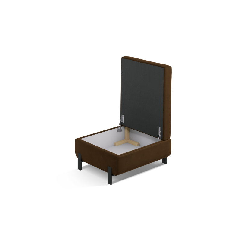 Rosaisela 72cm Wide Velvet Solid Colour Pouffe Ottoman, Chocolate