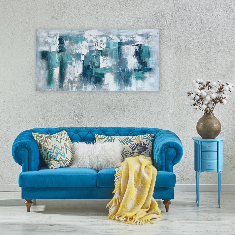 Peinture abstraite sur toile tendue