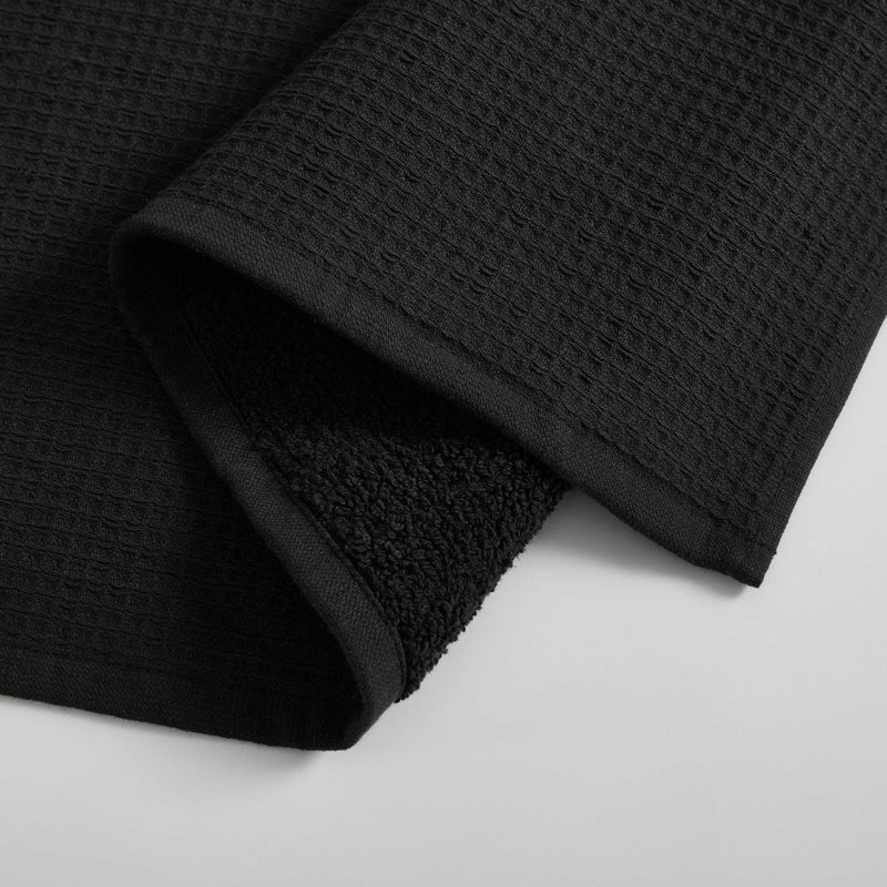 Calvin Klein Eternity Solid Cotton 3 Piece Towel Set, Black, 6 Piece Towel Set