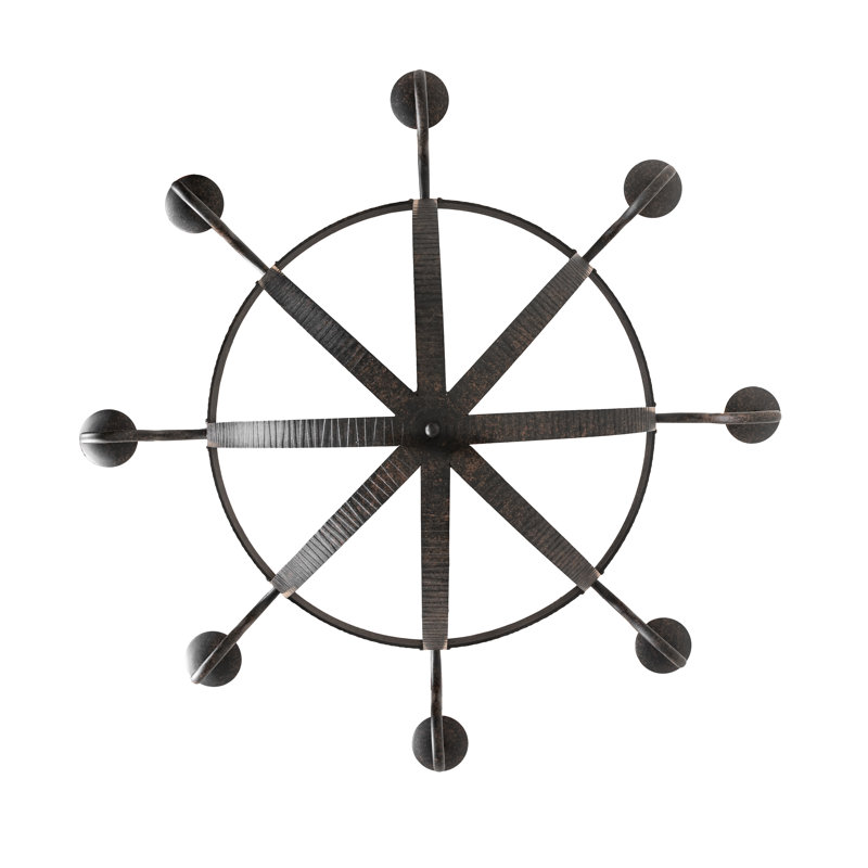 48" Wide Barrel Stave Metallo 10 Light Chandelier, 151" H x 60.5" W x 60.5" D, Coffee Bean, 8