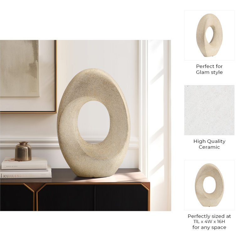 Terrika Stoneware Ceramic Decorative Object with Modern Sculptural Design