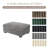 Upholstered Light Gray Faux Rabbit Fur Flannel Rectangle Ottoman, Modular Part For Sectional Sofa-582774871