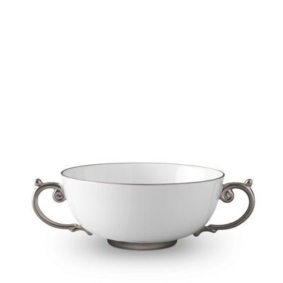 Aegean Platinum Soup Bowl w/2 Handles