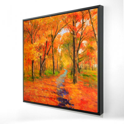 Autumn Trail In The Forest Print On Canvas