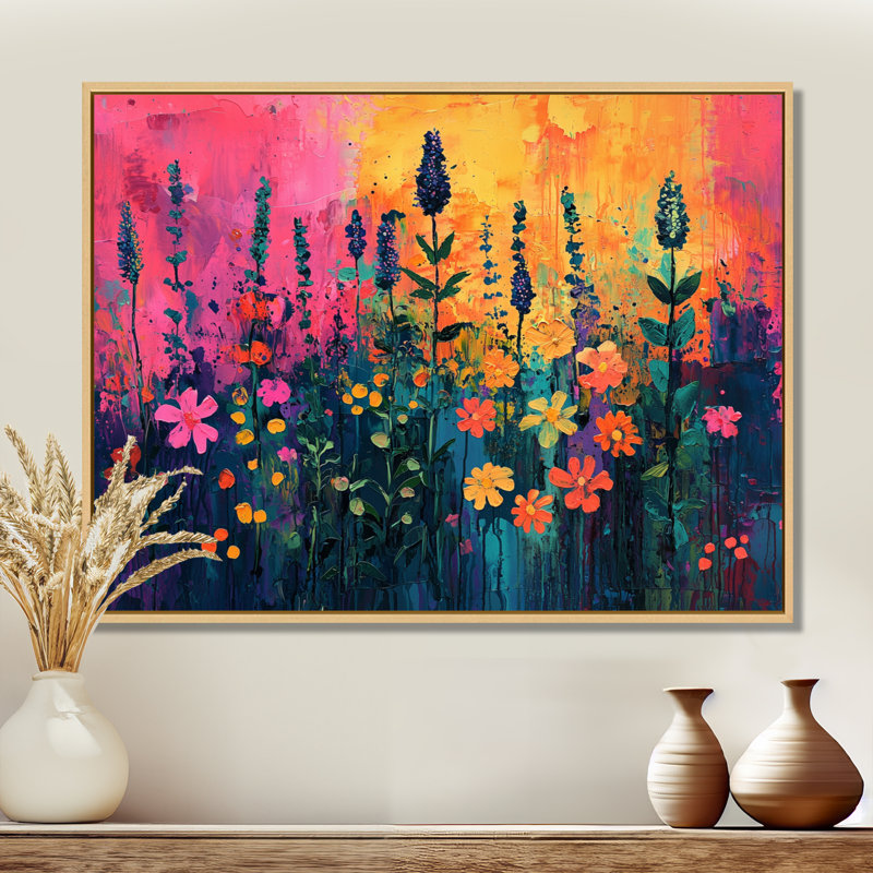 Jacobia - Floral Wall Art, 30" H x 40" W, Floater Framed Print, Cream