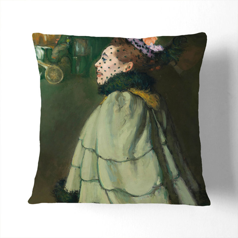 Woman At The Champs-Elysees Square Throw Cushion, 55cm H x 55cm W x 20cm D