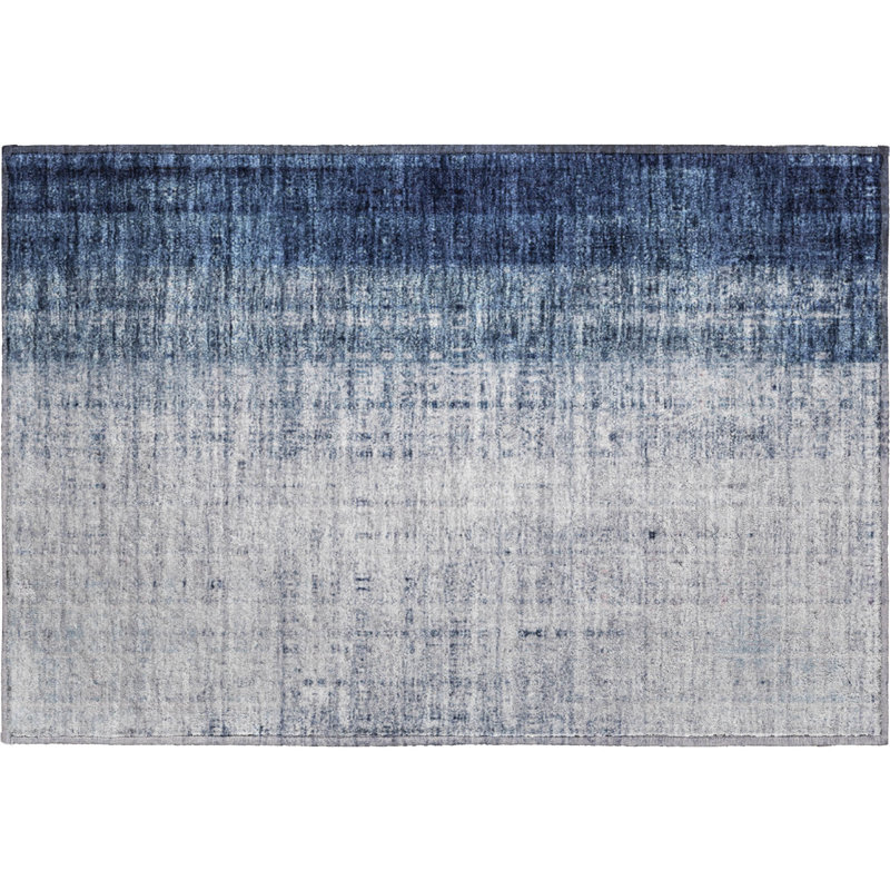 Premium Machine Washable Mayfield AMF2240 Striped Rug, 1'8" x 2'6", Blue