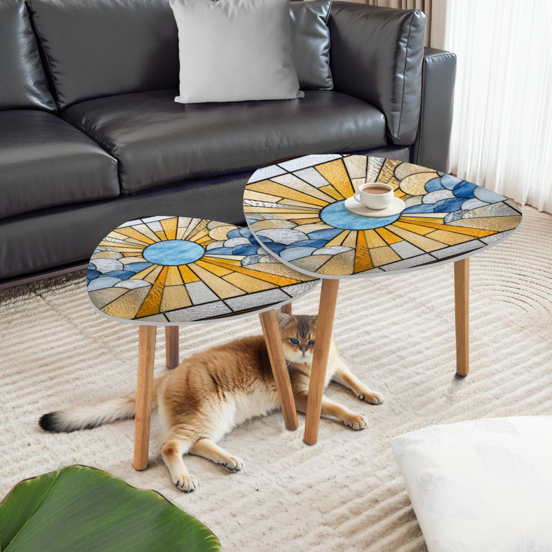 Ensemble de 2 tables basses gigognes Triangle