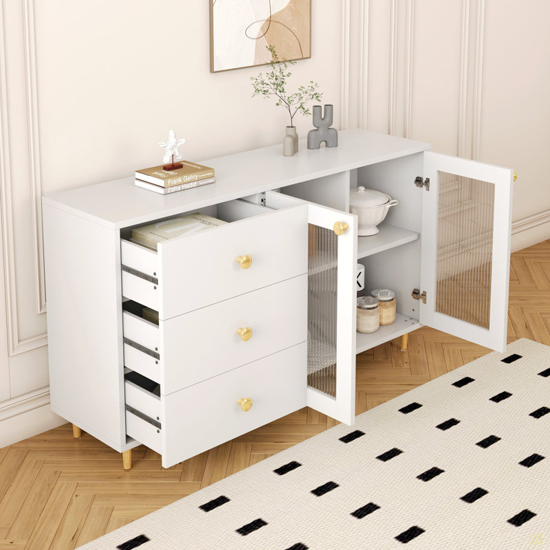 Armoires latérales élégantes et minimalistes: casiers de rangement idéaux pour la salle à manger ou le salon