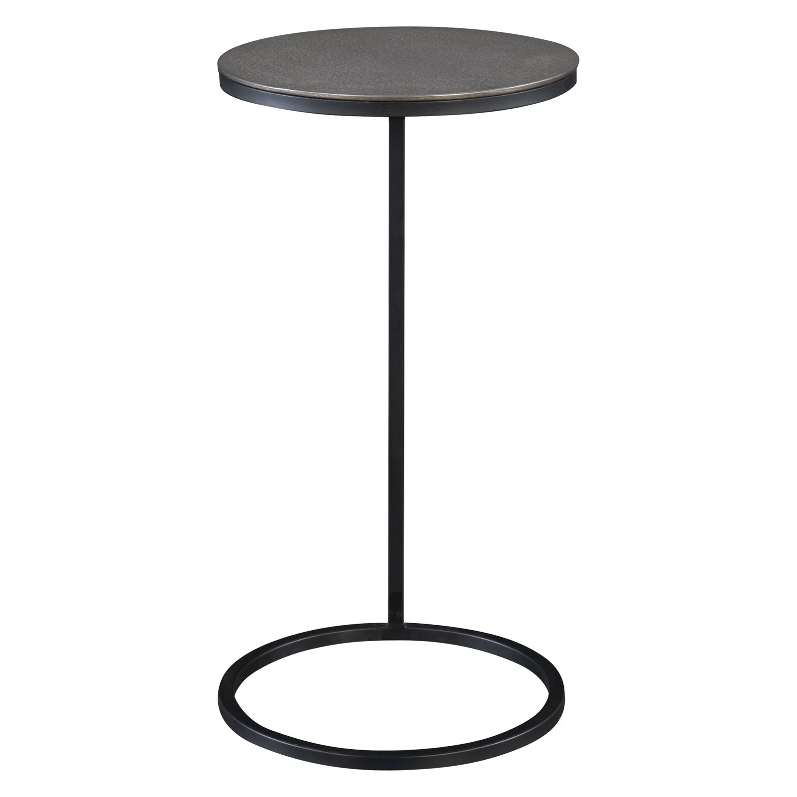 Addie C Table End Table, Antique Nickel Top/Black Base