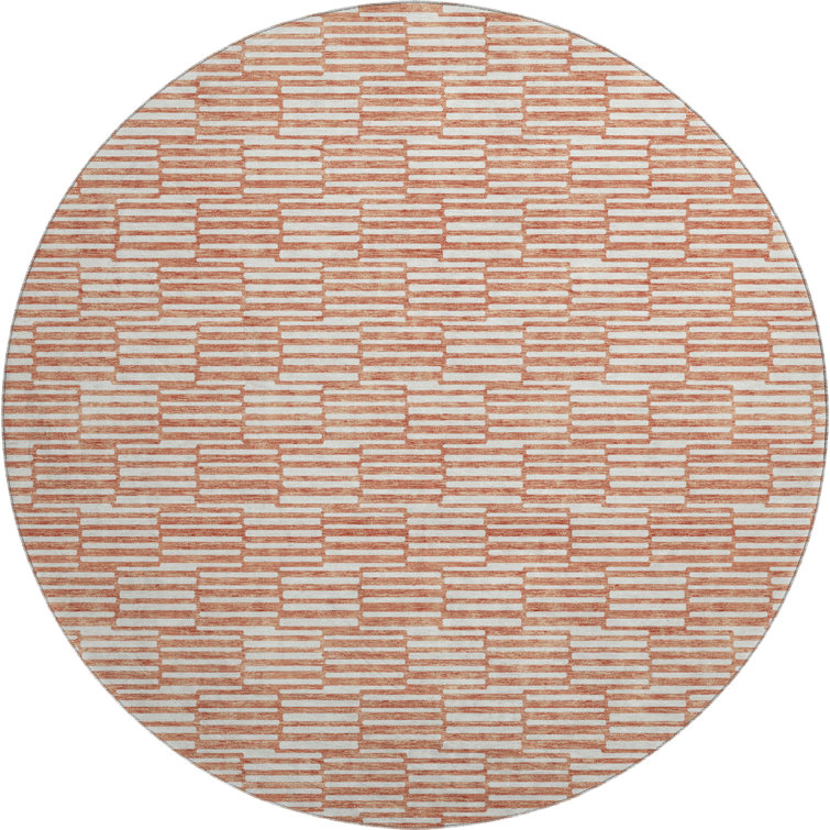 Premium Machine Washable Prisco Salmon Rug
