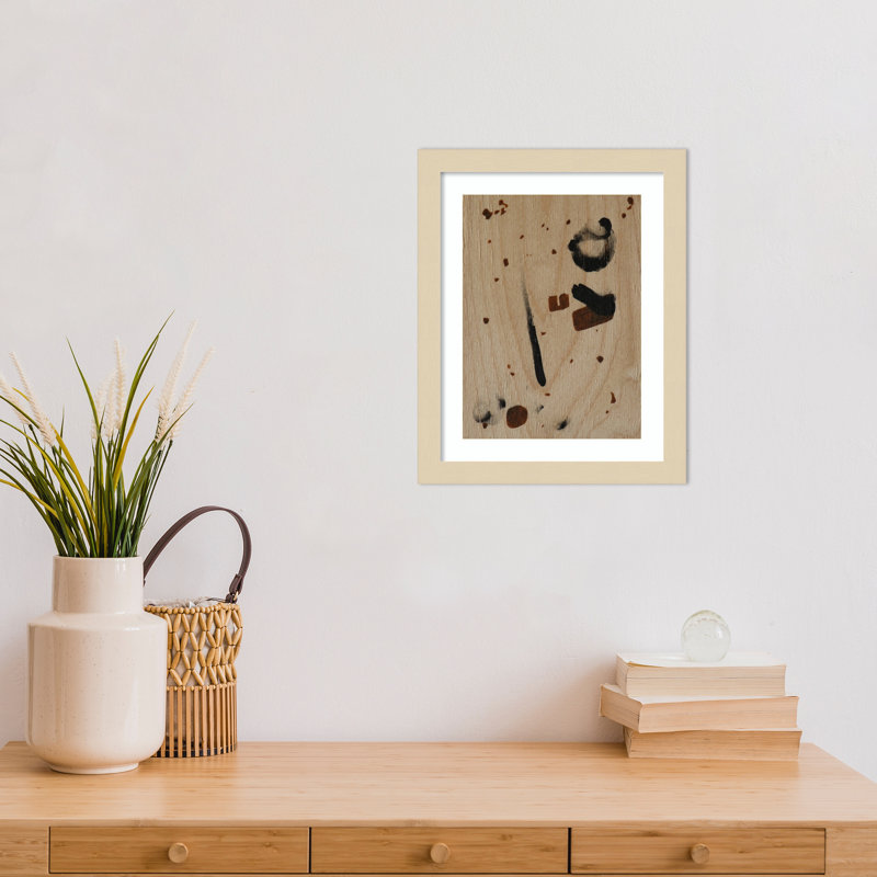 «Spattered Whispers» par Payam, impression sur bois encadrée, H 13 po x l 11 po, Svelte naturel